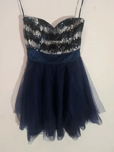 Vestido strapless corto de fiesta - miniatura 1