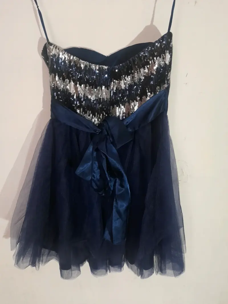 Vestido strapless corto de fiesta - 3