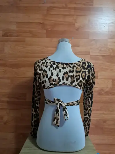 Top animal print manga larga - miniatura 2