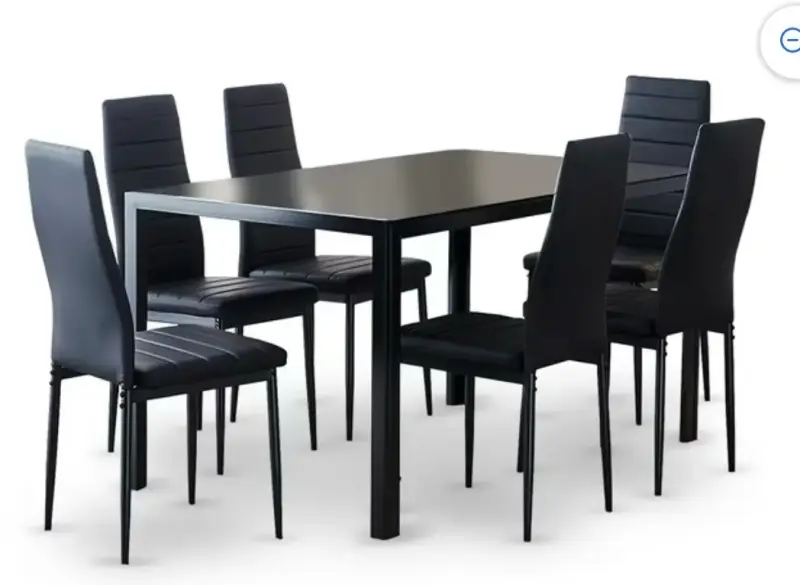 Conjunto comedor negro 6 sillas - 1