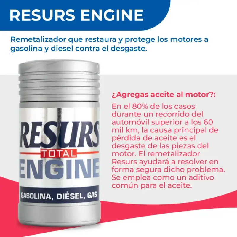 Aditivo RESURS Total Engine 50 gr Remetaliza y Res - 2