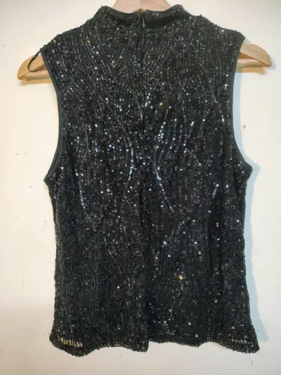 Polera sin mangas con lentejuelas negras - miniatura 2