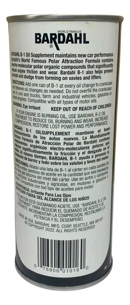 Fortificador Aceite Motor Bardahl (B-1 ) 443 ml - 3