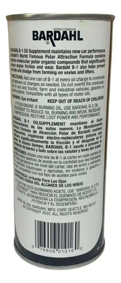 Fortificador Aceite Motor Bardahl (B-1 ) 443 ml - miniatura 3