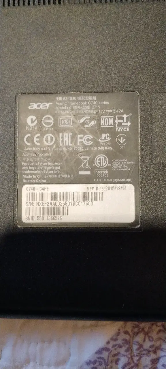 Laptop Acer Chromebook C740 series - 4