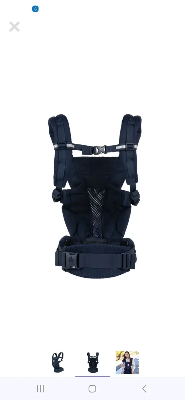 Mochila porta bebé azul ergonómica - 2