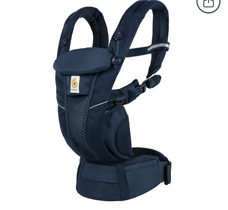 Mochila porta bebé azul ergonómica - 3