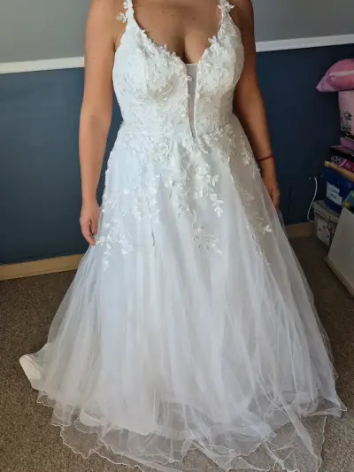 Vestido de novia encaje blanco - miniatura 2