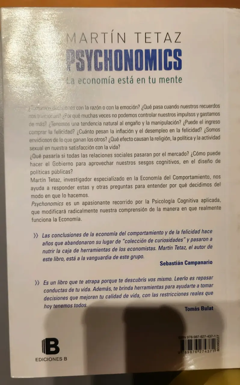 Libro Psychonomics de Martín Tetaz - 2