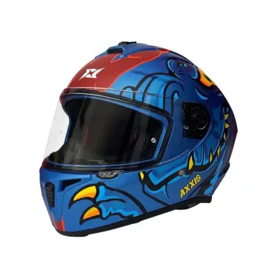 Casco integral Axxis azul diseño - miniatura 1