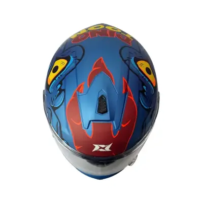 Casco integral Axxis azul diseño - miniatura 3