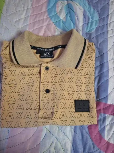 Polera polo Armani Exchange beige - miniatura 3
