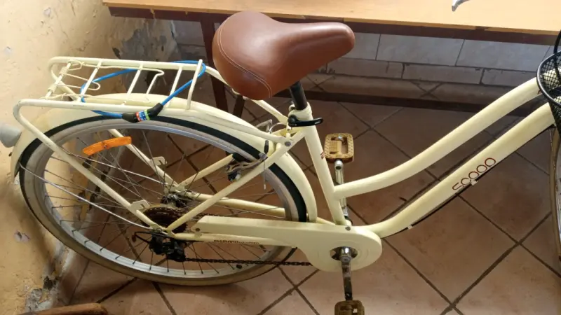 Bicicleta urbana beige con canasto - 2