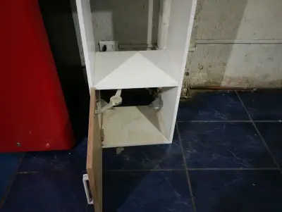 Mueble organizador blanco y madera - miniatura 2