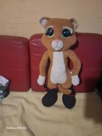 Peluche gato  grande marrón - miniatura 1
