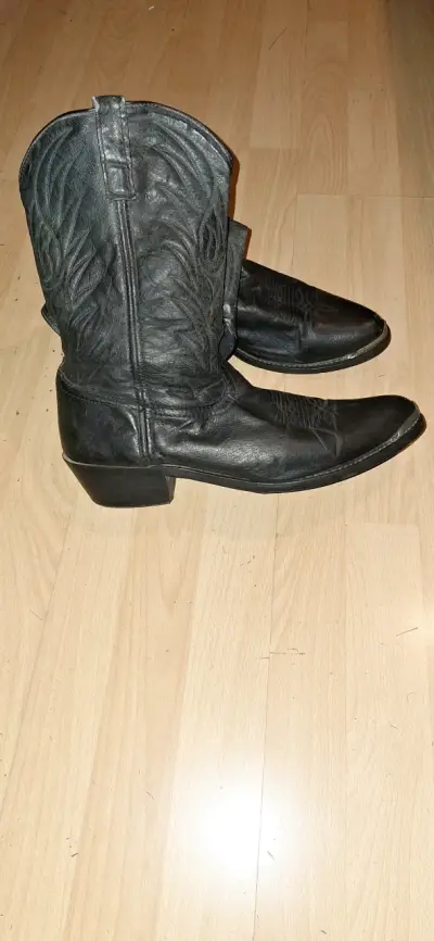 Botas vaqueras negras de cuero - miniatura 1