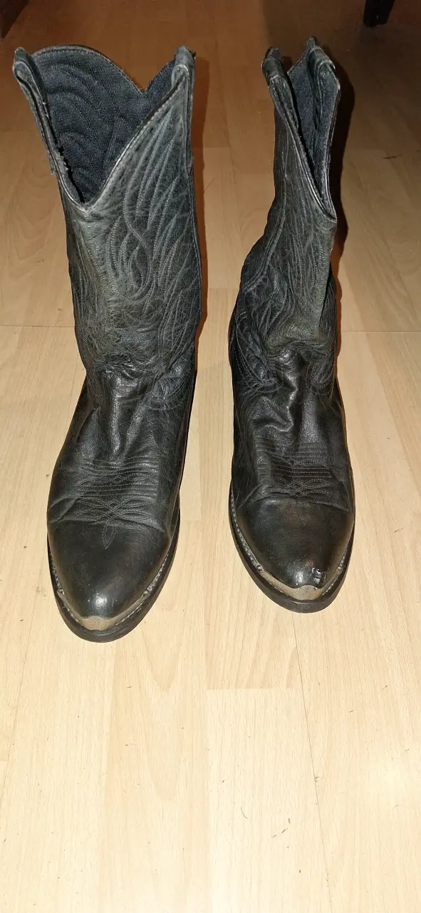 Botas vaqueras negras de cuero - 3