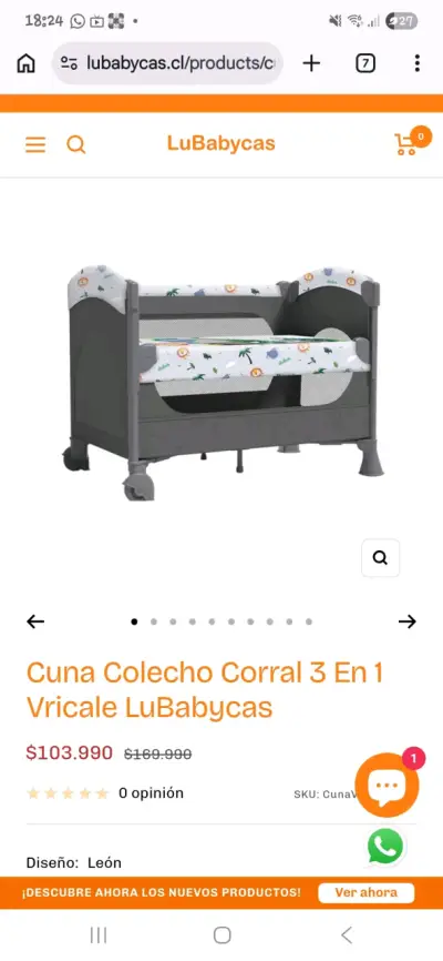 Cuna colecho corral 3 en 1 - miniatura 1