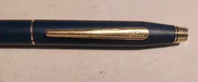 Bolígrafo azul metálico Cross - miniatura 3