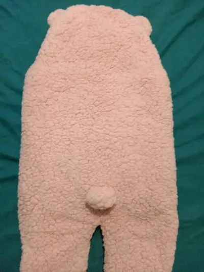 Pijama peluche rosa bebé talla 6/9 - miniatura 1