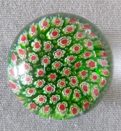Pisapapeles de cristal con flores - miniatura 1