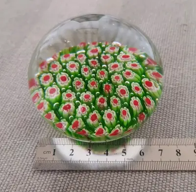 Pisapapeles de cristal con flores - miniatura 2