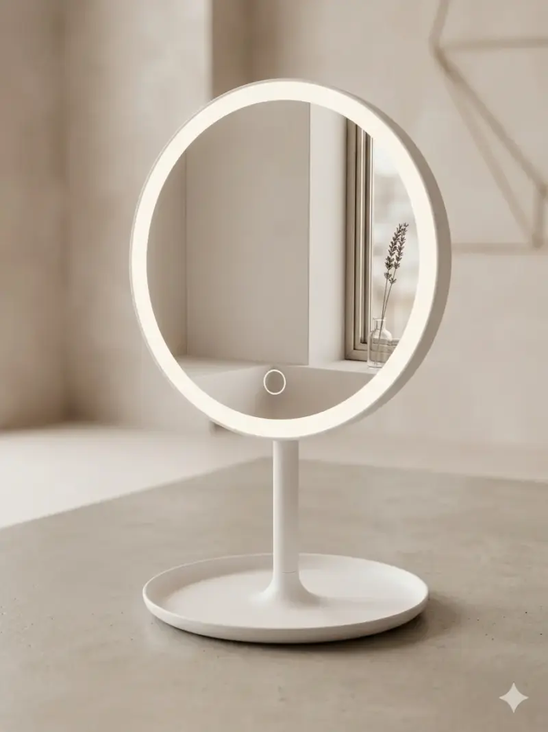 Espejo de mesa con luz LED