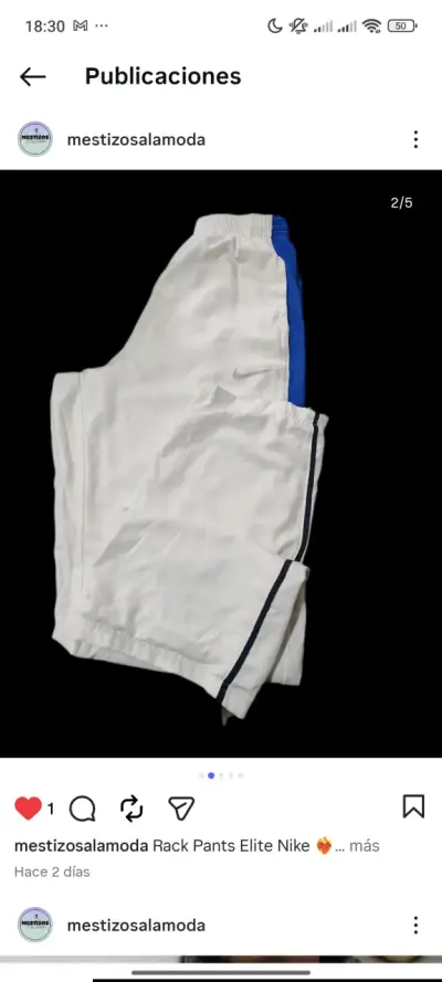 Pantalones deportivos Nike blancos - miniatura 2