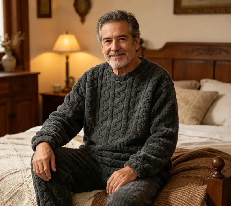 Pijama polar gris oscuro hombre talla M/L - 1