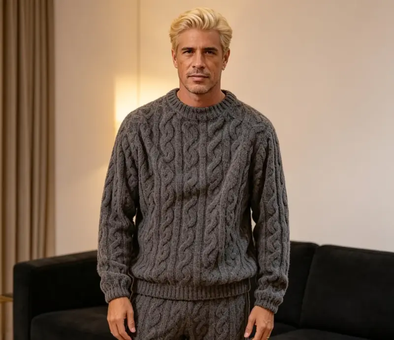 Pijama polar gris oscuro hombre talla M/L - 2