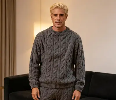 Pijama polar gris oscuro hombre talla M/L - miniatura 2