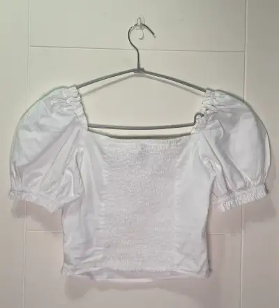 Top blanco mangas aglobadas H&M - miniatura 4