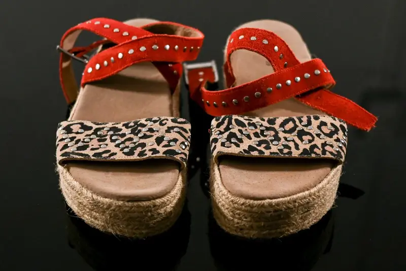 Sandalias mujer rojo leopardo - 2