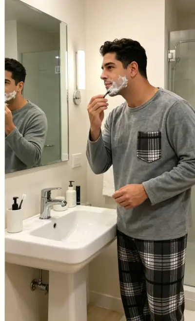 Pijama hombre gris y negro talla M - miniatura 1