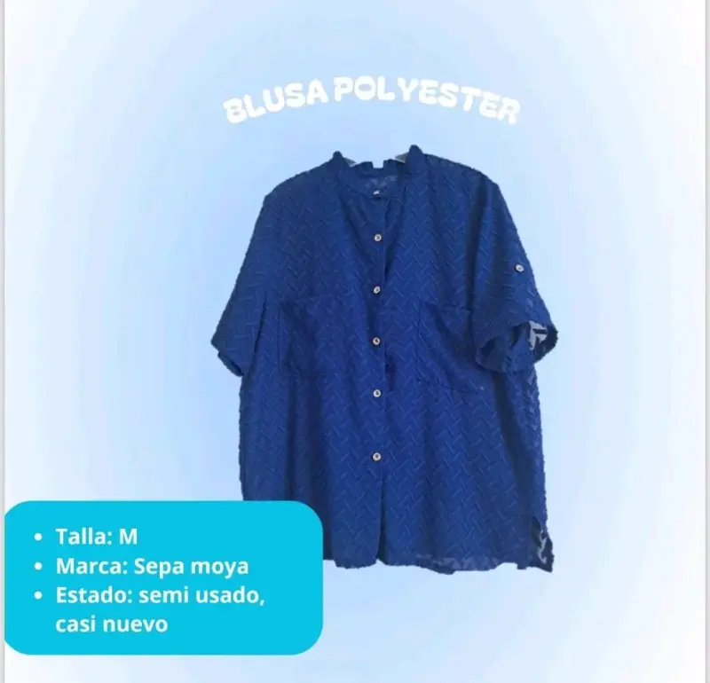 Blusa azul transparente