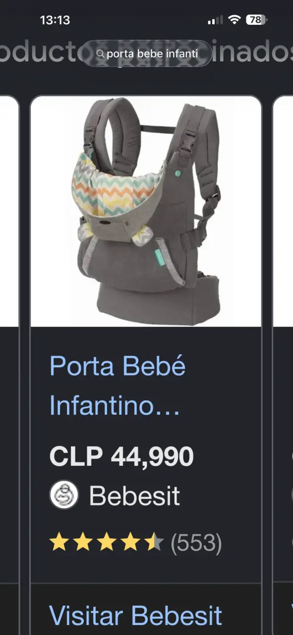Porta bebé Infantino gris
