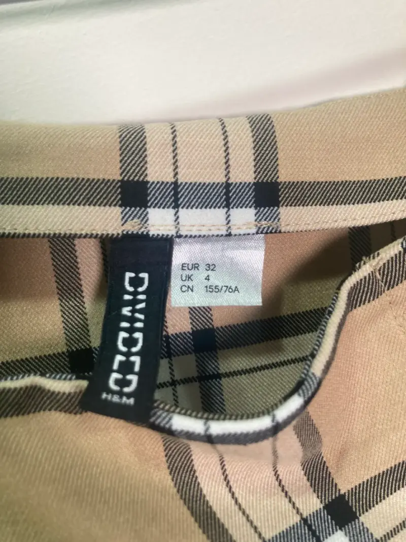 Vestido mini cuadrillé/escocés beige H&M - 6
