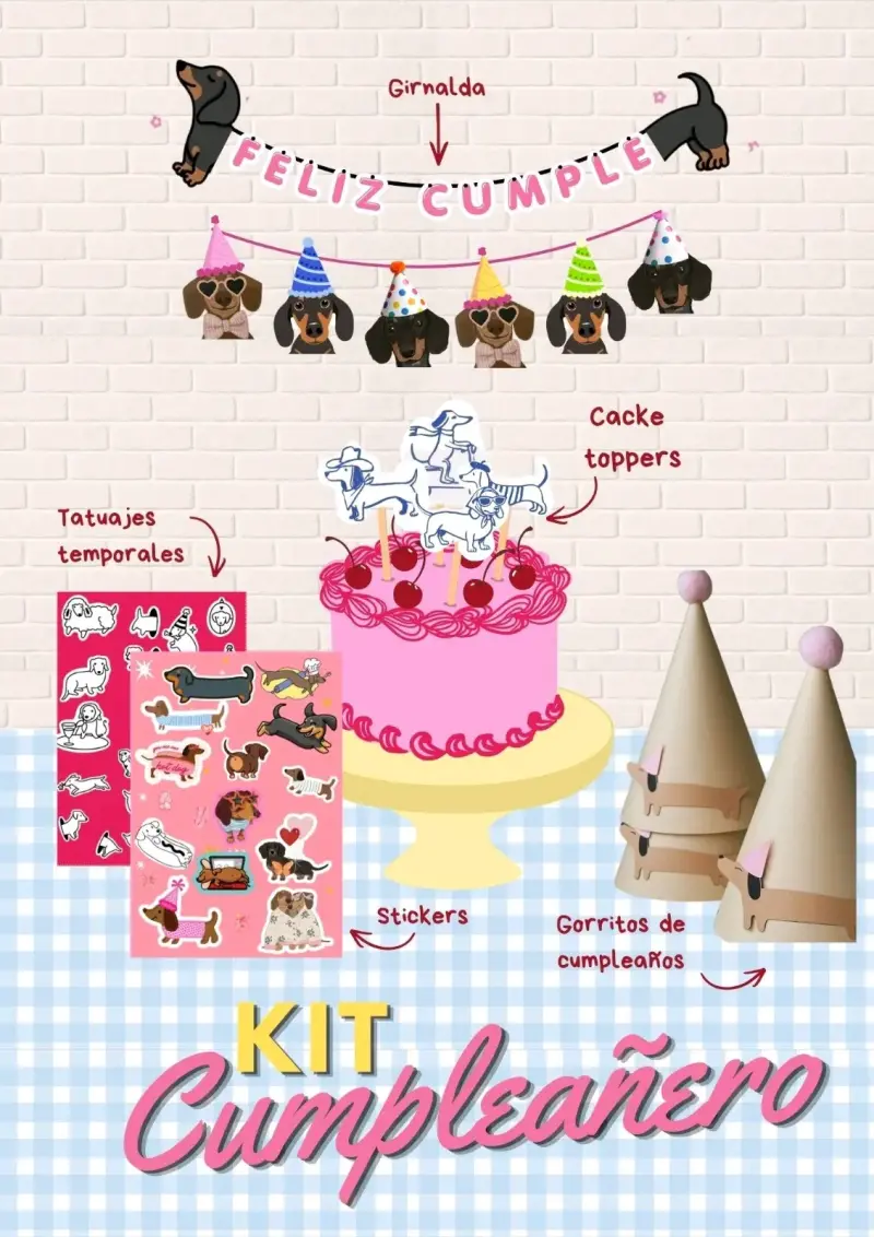 Kit Cumpleaños Perros Salchicha