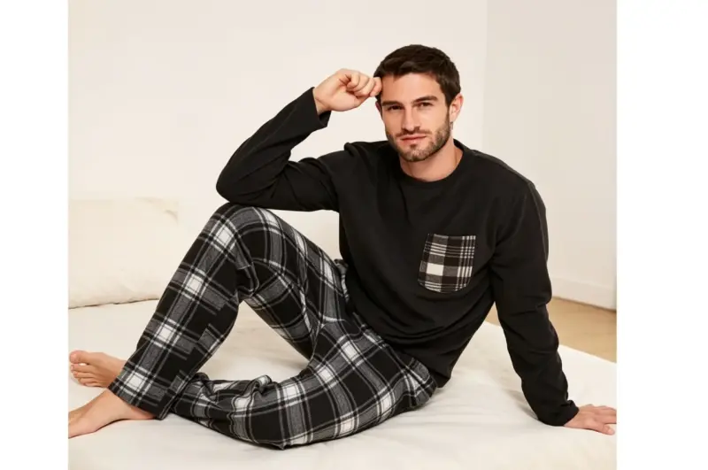 Pijama para hombre gris oscuro talla L - 3