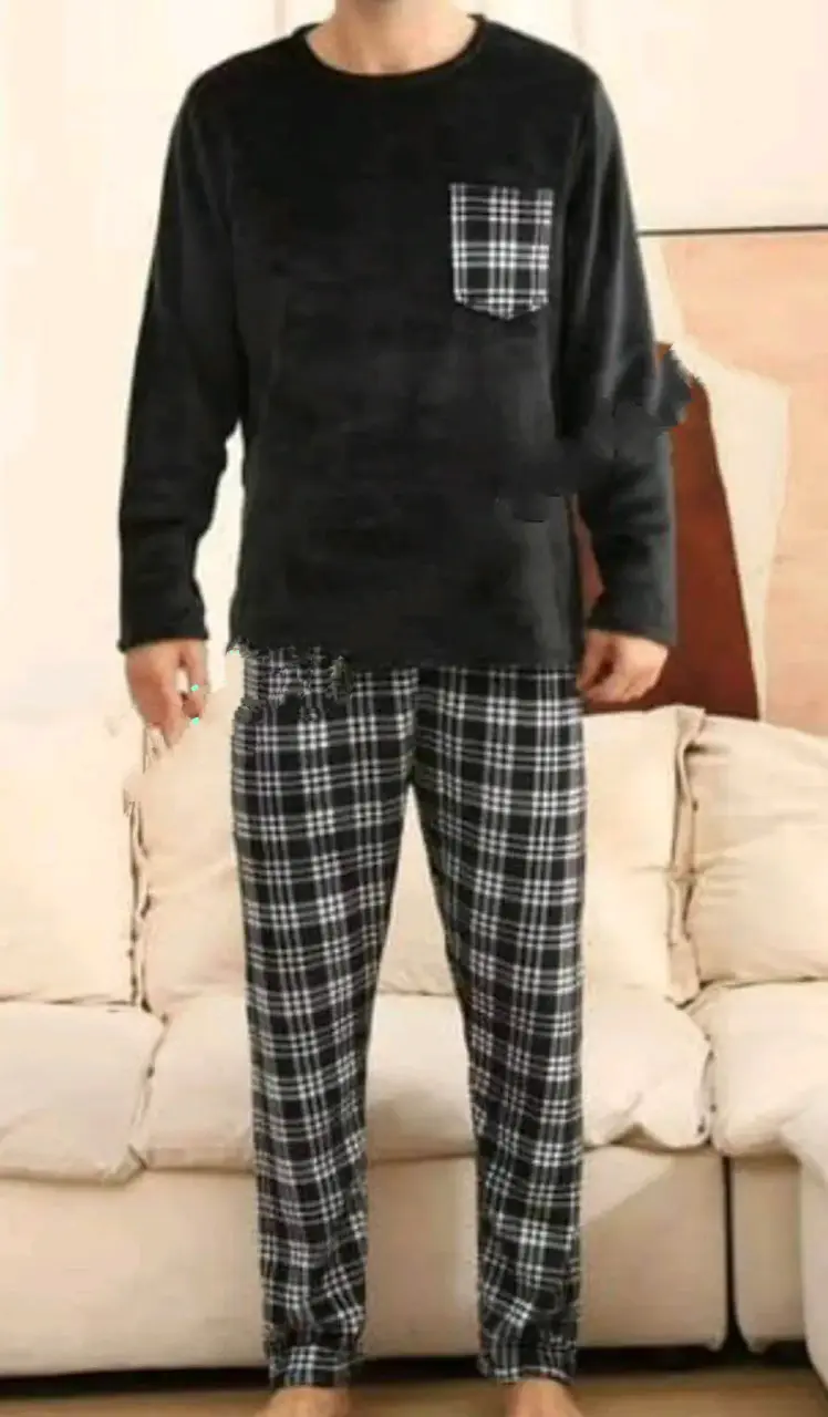 Pijama para hombre gris oscuro talla L - 4