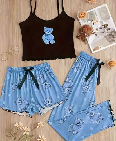Pijama con estampado de ositos talla M - miniatura 1