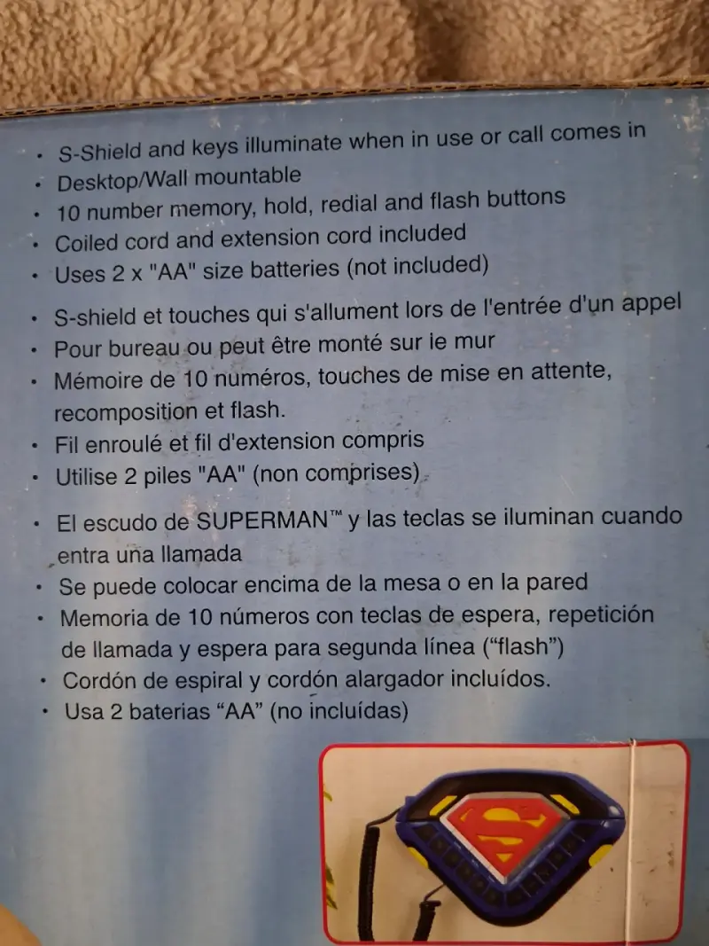Teléfono Superman en caja - 5
