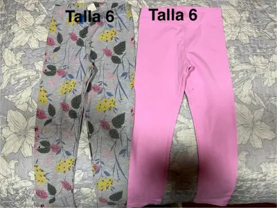 Pantalones de niña, poleras talla 6 y un chalco - miniatura 2