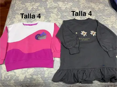 Pantalones de niña, poleras talla 6 y un chalco - miniatura 4
