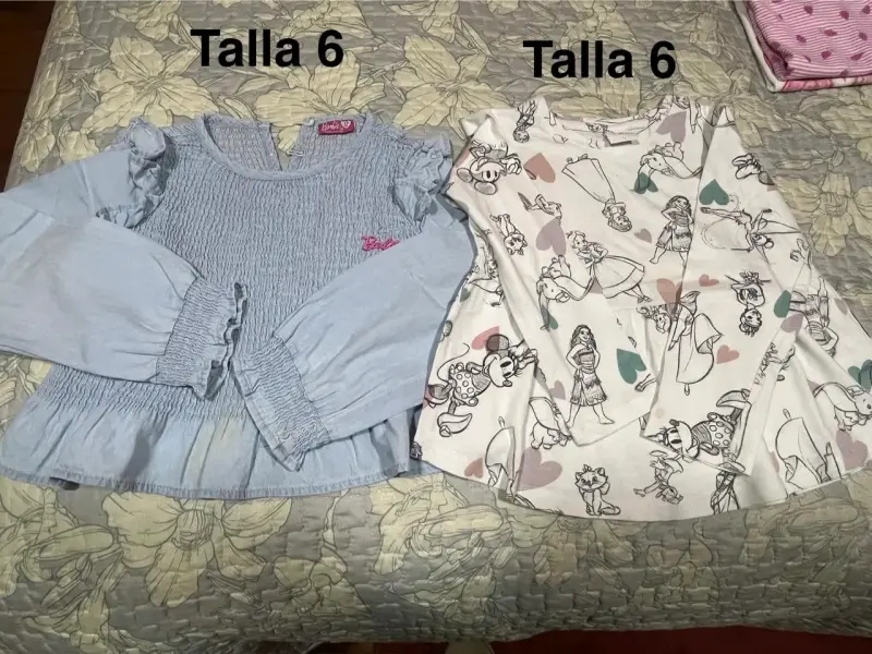 Pantalones de niña, poleras talla 6 y un chalco - 5