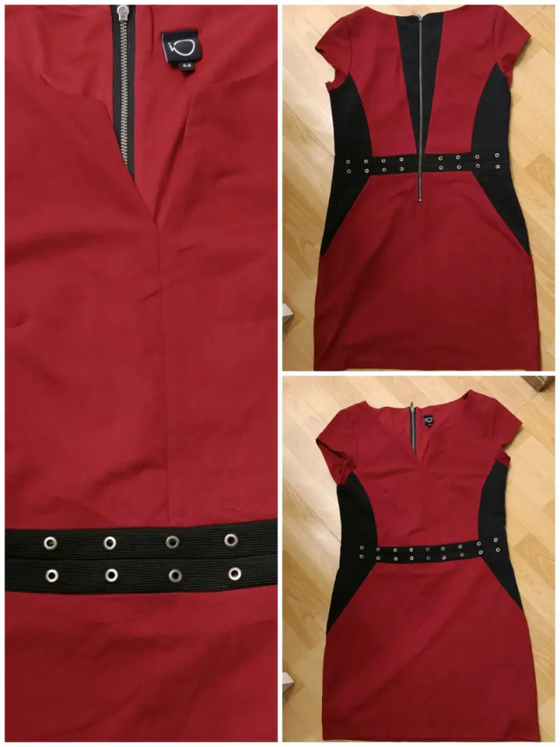 Vestido rojo y negro ajustado - 3