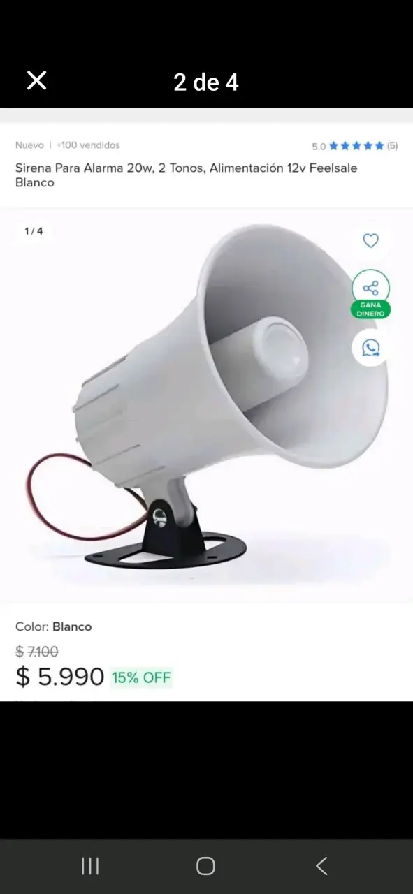 Sirena electrónica DSC SD-20W - 4
