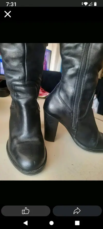 Botas negras de cuero alto TOMY HILT - miniatura 2