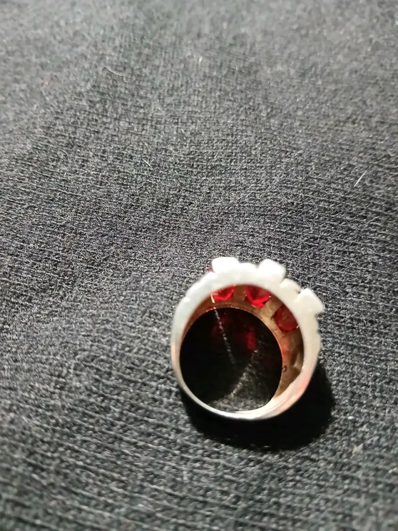 Anillo de plata y oro con rubíes. - 5