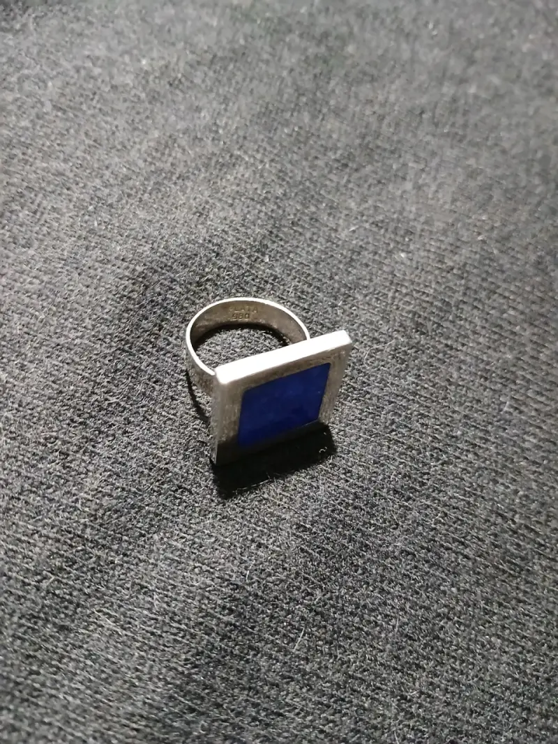 Anillo de plata con piedra azul - 3